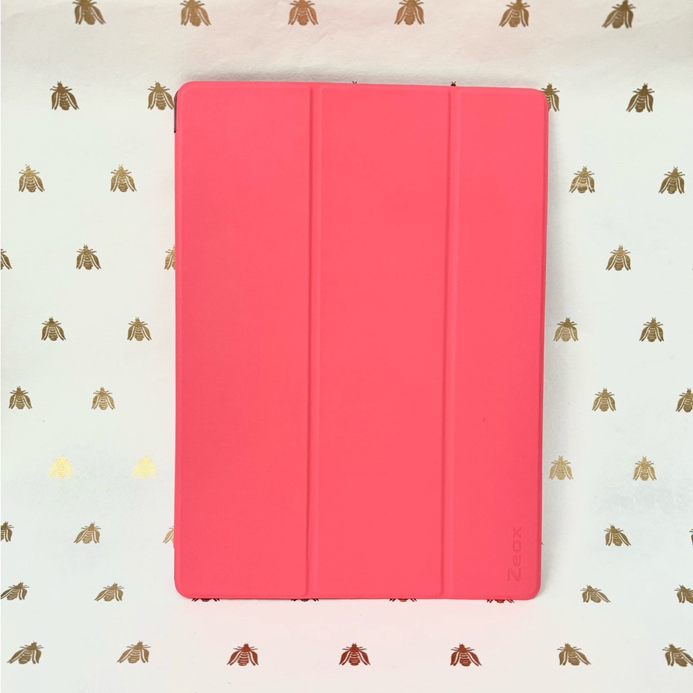 Zeox iPad Pro 12.9” Slim Case NEW Fun Hot Coral Pink Smart Wake & Sleep Feature